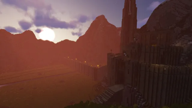 Red dawn over the fortress
